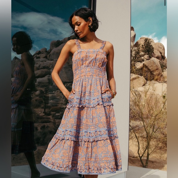 Cleobella Dresses Cleobella Jolene Block Printed Midi Dress Poshmark